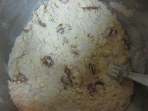 The first time around - with pecans and too much flour